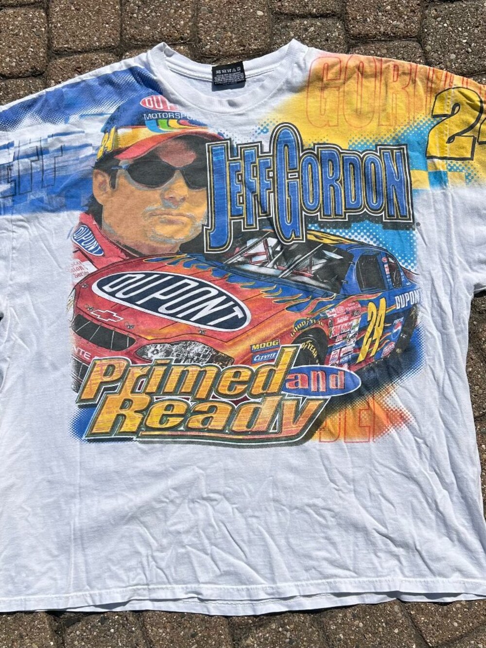 Vintage 2001 Jeff Gordon NASCAR All Over Print Tee Chase Authentics 2XL